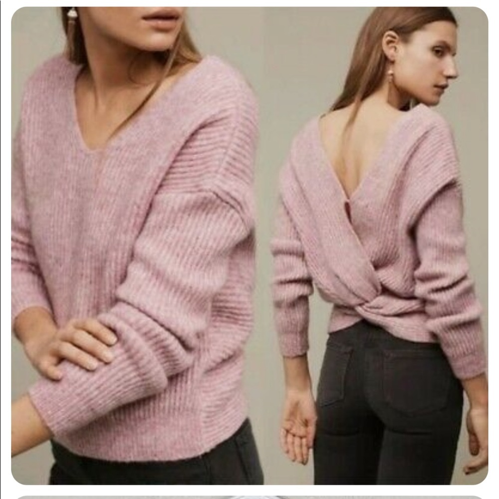 Anthropologie Angel of the North cross back sweater NWT